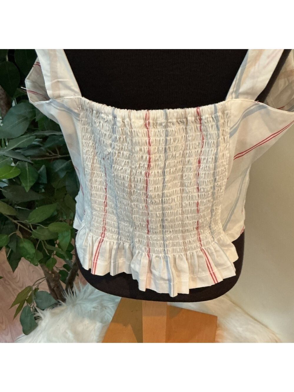 Maurices striped cotton poplin corset cropped tank top Woman’s XL - Picture 7 of 13